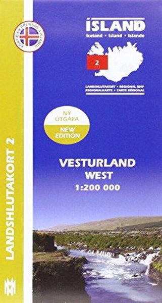 West Iceland, Regional Map 2 - 1:200,000 Mál og menning
