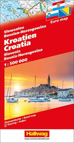 Slowenien Bosnien-Herzegowina Kroatien = Croatia, Slovenia, Bosnia-Herzegovina : road map = Slovénie Bosnie-Herzégovine Croatie = Slovenia Bosnia-Erzegovina Hallwag Kummerly Frey AG