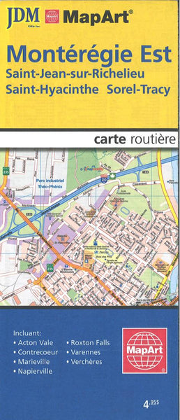 Montérégie Est et la region carte routière JDM Géo Inc.