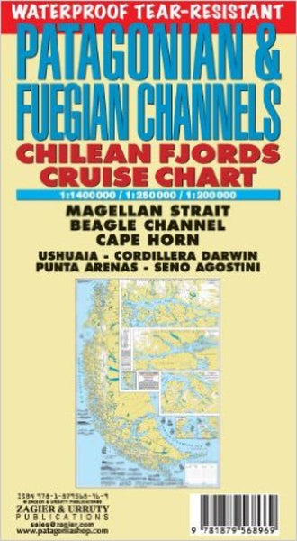 Patagonian & Fuegian Channels : Chilean Fjords cruise chart Zagier & Urruty