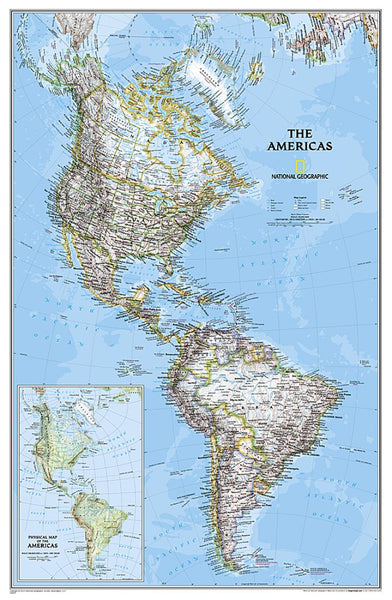 The Americas : political map National Geographic Maps