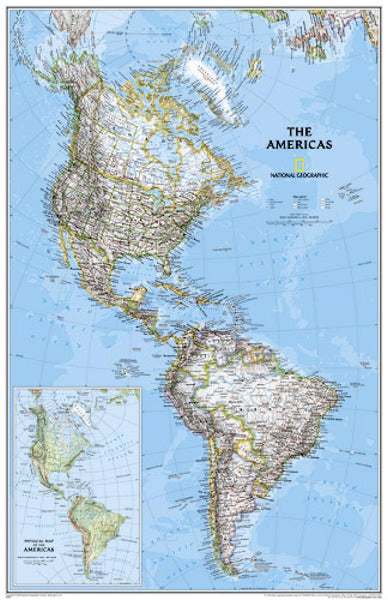 The Americas Classic Map [Laminated] National Geographic Maps