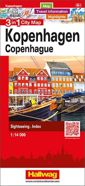 Copenhagen : 3 in 1 city map = Kopenhagen : 3 in 1 city map = Copenhague : 3 in 1 city map = Køpenhague : 3 in 1 city map Hallwag Kummerly Frey AG