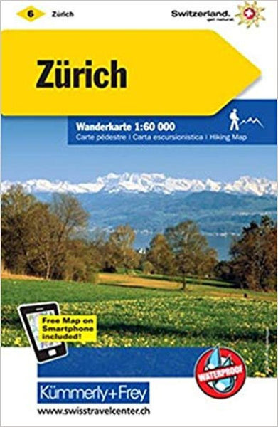 Zurich : Switzerland Hiking Map #6 Hallwag Kummerly Frey AG