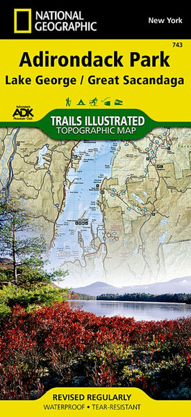 Lake George and Great Sacandaga Lake, Adirondack Park, Map 743 National Geographic Maps