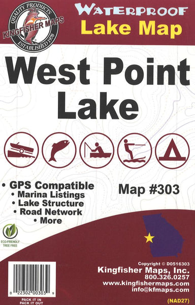 West Point Lake Fishing Map Kingfisher Maps, Inc.