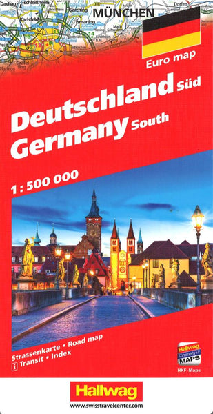 Deutschland süd : Strassenkarte, 1:500,000 = Germany south : road map, 1:500,000 = Allemagne du Sud : carte routière, 1:500,000 = Germania du Sud : carta stradale, 1:500,000 Hallwag Kummerly Frey AG