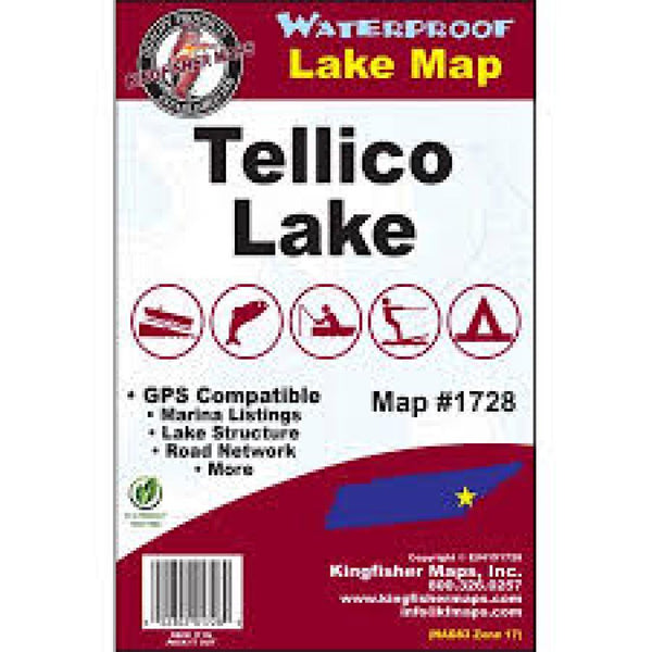 Tellico Lake, TN Fishing Map Kingfisher Maps, Inc.
