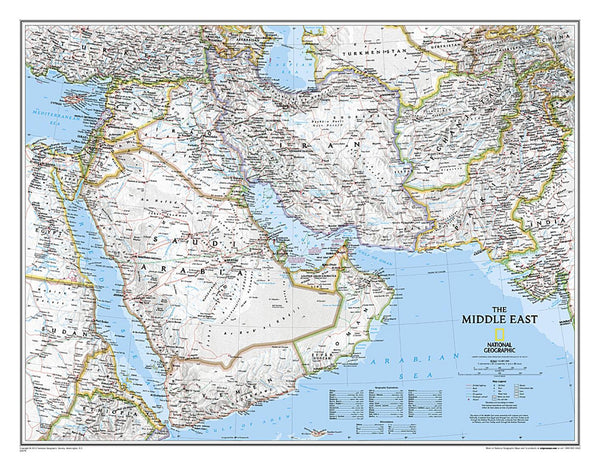Middle East Classic Wall Map National Geographic Maps