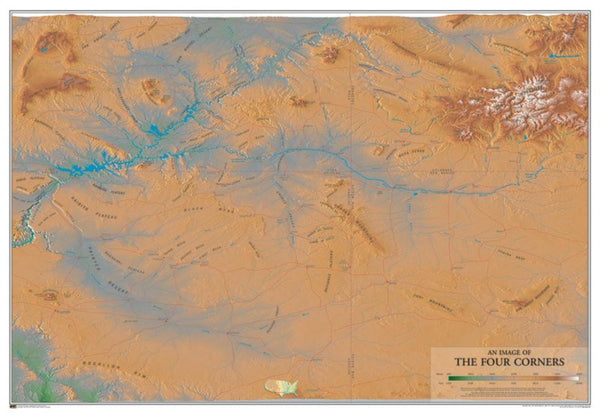 Four Corners AZ/NM/CO/UT 27x39 Time Traveler Maps