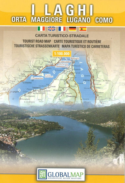 I Laghi : Orta : Maggiore : Lugano : Como : carta turistico-stradale Litografia Artistica Cartografica