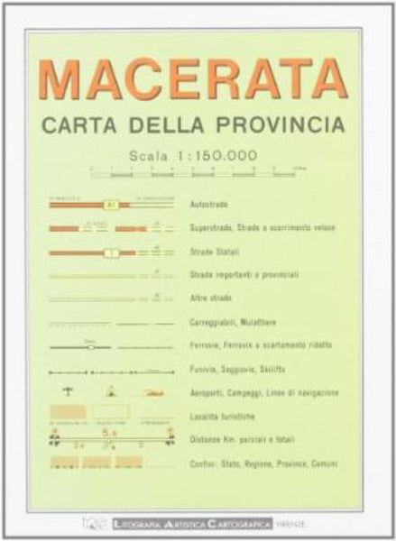 Macerata : carta della provincia Litografia Artistica Cartografica