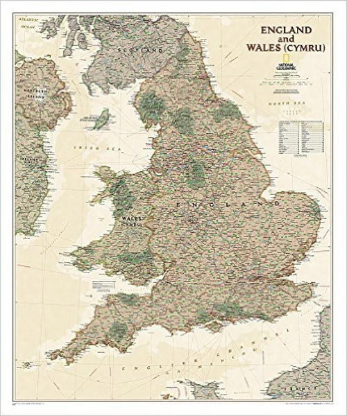 England & Wales executive : laminated National Geographic Maps
