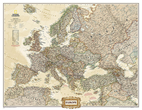 Europe Executive Enlarged Wall Map [Laminated] National Geographic Maps