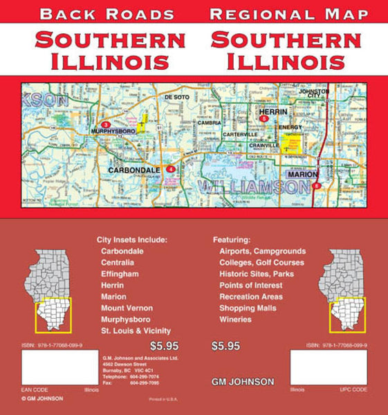 Southern Illinois : regional map = Southern Illinois : back roads GM Johnson