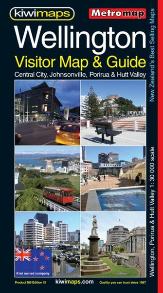 Wellington : visitor map & guide : Central City, Johnsonville, Porirua & Hutt Valley Kiwi Maps
