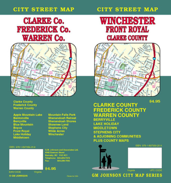 Winchester : Front Royal : Clarke County : city street map = Clarke Co. : Frederick Co. : Warren Co. : city street map GM Johnson