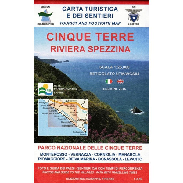 Cinque Terre Tourist Map Edizioni Multigraphic