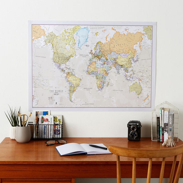 Classic World Map - Front Sheet Lamination Maps International Ltd.