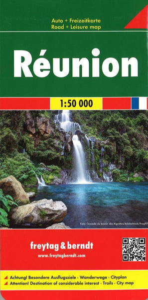 Réunion : road + leisure map, 1:50 000 = La Réunion : carte routière + de loisirs, 1:50 000 = Riunione: carta stradale + turistica, 1:50 000 = Reunión : mapa de carreteras + turistico, 1:50 000 = Réunion : auto + freizeitkarte, 1:50 000 Freytag & Berndt
