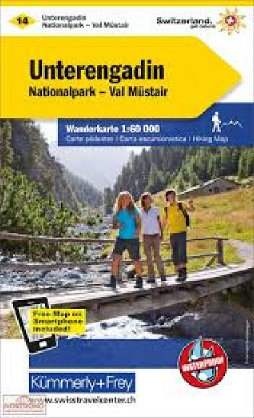 Unterengadin : Switzerland Hiking Map #14 Hallwag Kummerly Frey AG