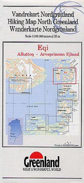 Hiking Map North Greenland : Eqi, Alluttoq - Arveprinsen Ejland Greenland Tourism