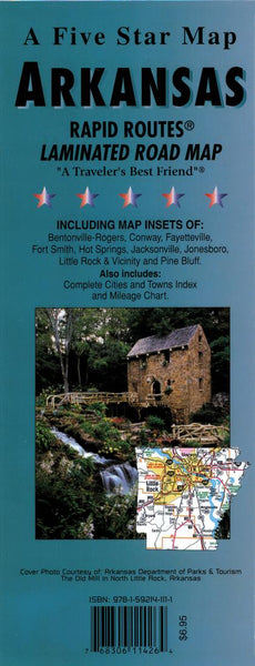 Arkansas : Rapid Routes : laminated road map Five Star Maps Inc