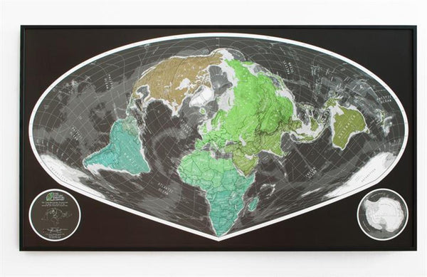 Sinu-Mollweide World Map, Version 1 - Paper Future Map Company