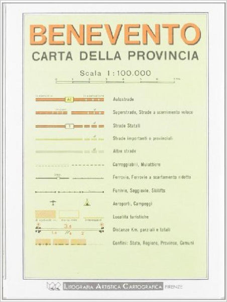 Benevento : carta della provincia Litografia Artistica Cartografica