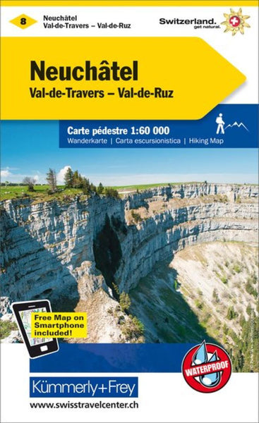 Neuchatel : Switzerland Hiking Map #8 Hallwag Kummerly Frey AG
