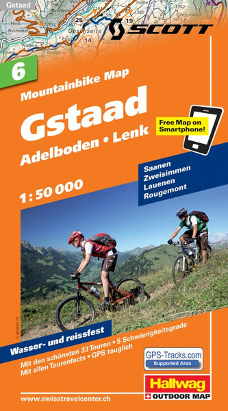 Gstaad : Adelboden : Lenk : mountainbike map : 6 Hallwag Kummerly Frey AG