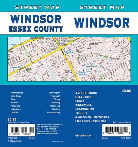 Windsor / Essex County, Ontario Street Map GM Johnson