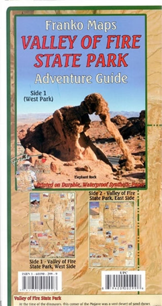 Valley of Fire State Park Adventure Guide, Folded Map Frankos Maps Ltd.