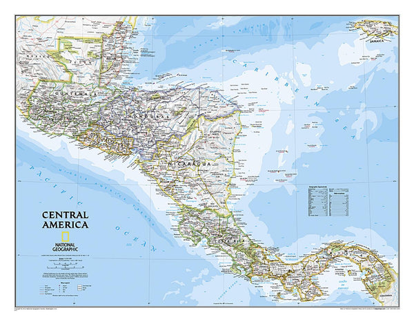 Central America : political map National Geographic Maps