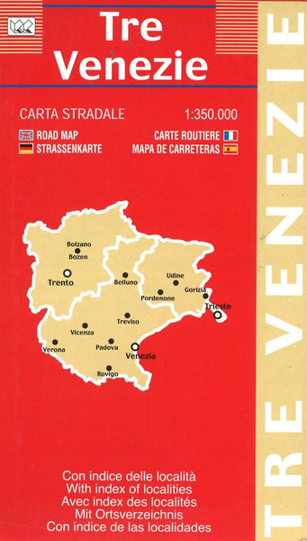 Tre Venezie : carta stradale 1:350,000 Litografia Artistica Cartografica