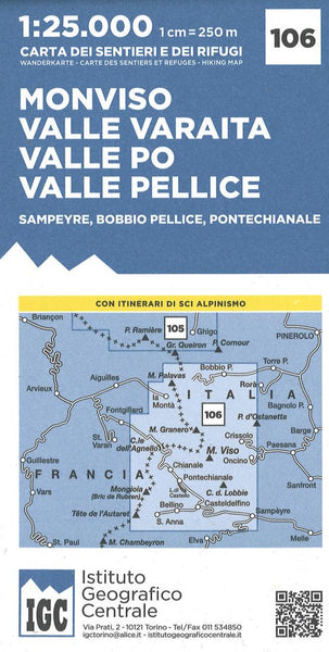 Monviso, Sampeyre, Bobbio Pellice - Valle Varaita, Valle Po, Valle Pellice Istituto Geografico Centrale S.R.L.