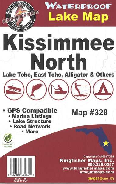 Kissimmee Lake North, FL Fishing Map Kingfisher Maps, Inc.