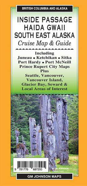 Inside Passage / Haida Gwaii / South East Alaska, British Columbia and Alaska Regional Map GM Johnson