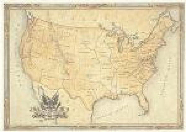 United States Antique-Style Map One Treasure Limited