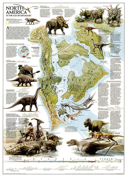 Dinosaurs of North America National Geographic Maps