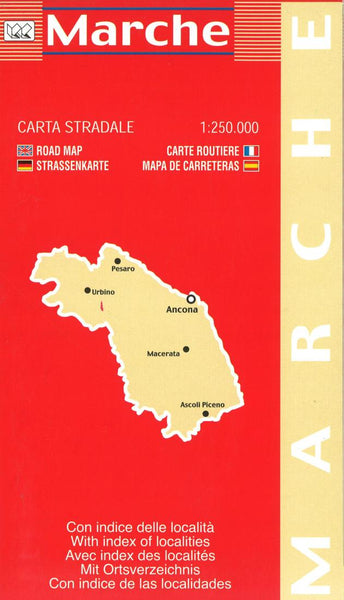 Marche : carta stradale 1:250,000 Litografia Artistica Cartografica