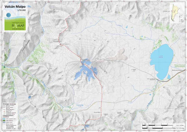 Volcán Maipo Topographic Hiking Map Pixmap