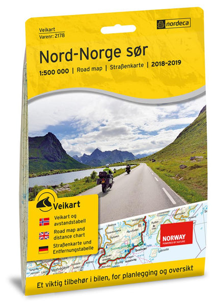 North-Norway South (Veikart Nord-Norge Sør) 1:500,000 Road Map Nordic Maps (Nordeca)