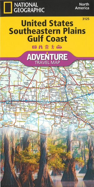 U.S. Southeastern Plains, Gulf Coast Adventure Map National Geographic Maps