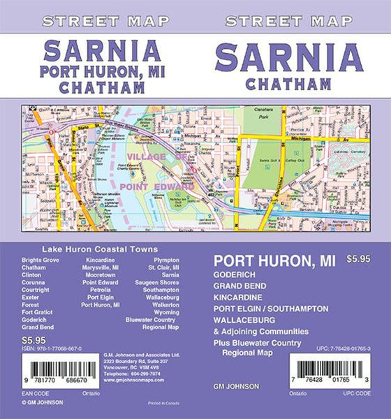 Sarnia / Chatham / Goderich / Port Huron MI, Ontario Street Map GM Johnson