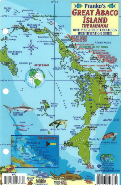 Bahamas Fish Card : Great Abaco Island Frankos Maps Ltd.