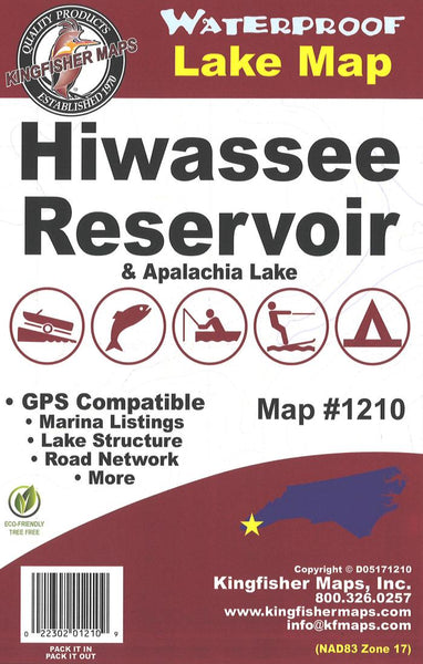Hiwassee/Apalachia Lakes, NC Fishing Map Kingfisher Maps, Inc.