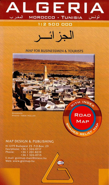 Algeria : Morocco, Tunisia : 1:2 500 000 : road map GiziMap