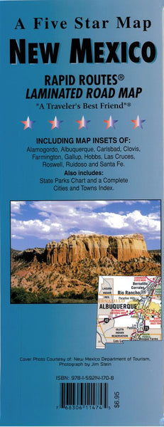 New Mexico : Rapid Routes : laminated road map Five Star Maps Inc