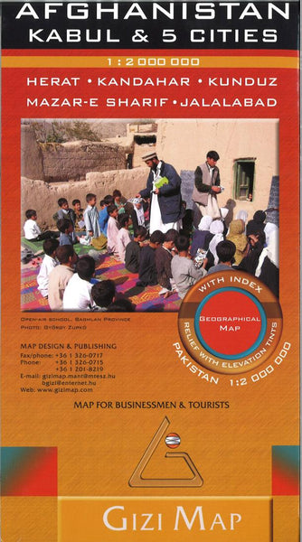 Afghanistan : Kabul & 5 Cities : Herat, Kandahar, Kunduz, Mazar-e Sharif, Jalalabdad GiziMap